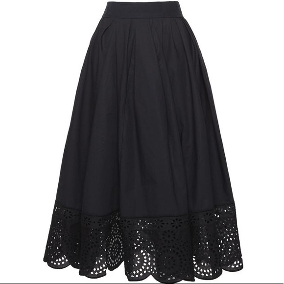 Marc Jacobs Cotton Poplin Full Skirt Eyelet Trim - Picture 1 of 8